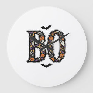 Grande Horloge Ronde Conception de vecteur de gribouillis de Halloween 