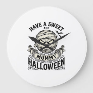 Grande Horloge Ronde Conception de vecteur vintage Halloween de maman d