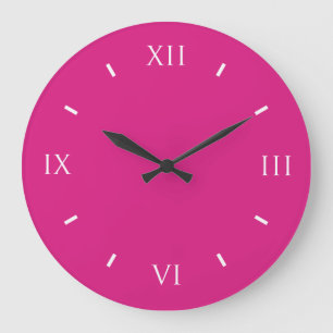 Grande Horloge Ronde Conception des couleurs de pointe Vivid Cerise