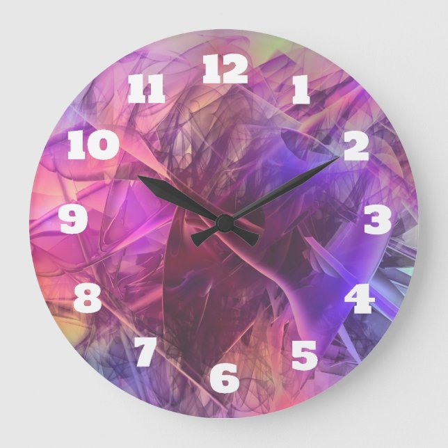 Grande Horloge Ronde Conception en verre brillante en épi d'abrégé sur (Recto)