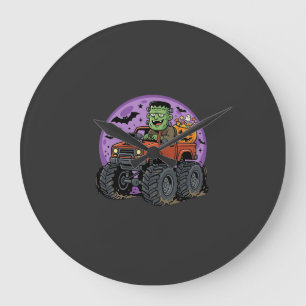 Grande Horloge Ronde Conception graphique de camion monstre Frankenstei