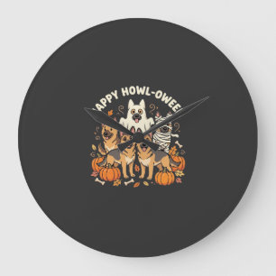 Grande Horloge Ronde Conception Howl-Oween Halloween Fantôme Berger All