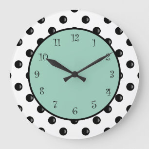 Grande Horloge Ronde Conception moderne de Polka Dot