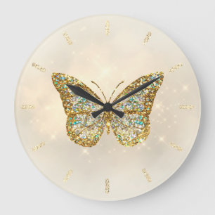 Grande Horloge Ronde conception papillon fausse parties scintillant gra