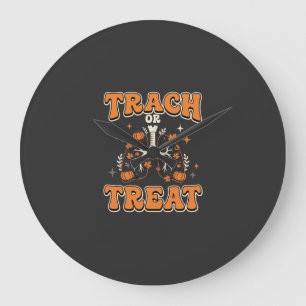 Grande Horloge Ronde Conception Respiratoire Halloween Trach ou Treat