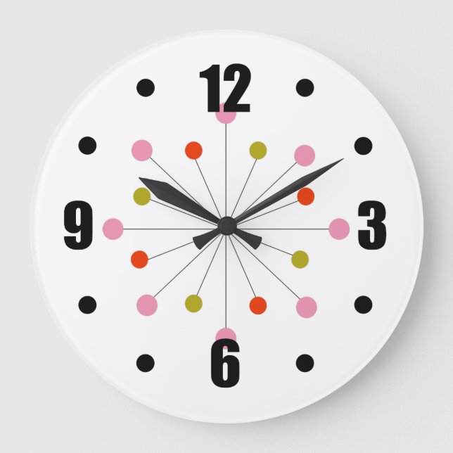 Grande Horloge Ronde Conception rétro de démarrage atomique (Recto)