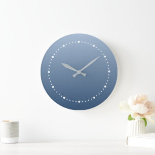 Grande Horloge Ronde Conception subtile de Smokey Blue clair à foncé
