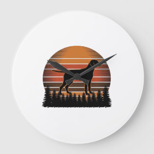 Grande Horloge Ronde Conception vectorielle de forêt de coucher de sole