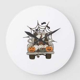 Grande Horloge Ronde Conceptions amusantes d'Halloween Gnomes d'Hallowe
