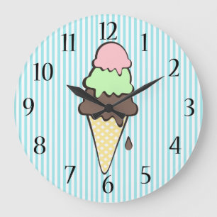 Grande Horloge Ronde Cône de crème glacée