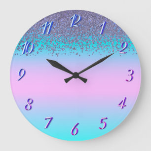 Grande Horloge Ronde Confettis Diamonds ombre holographie