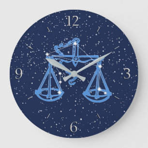 Grande Horloge Ronde Constellation de la Balance et signe du zodiaque a