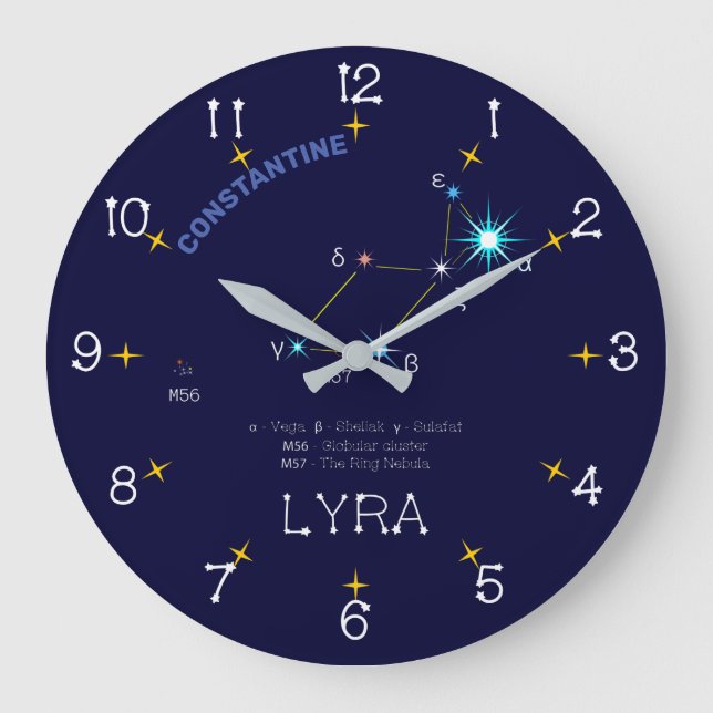 Grande Horloge Ronde Constellation de l'hémisphère Nord Lyra (Recto)