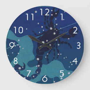 Grande Horloge Ronde Constellation du Scorpion, Astrologie du Zodiaque 