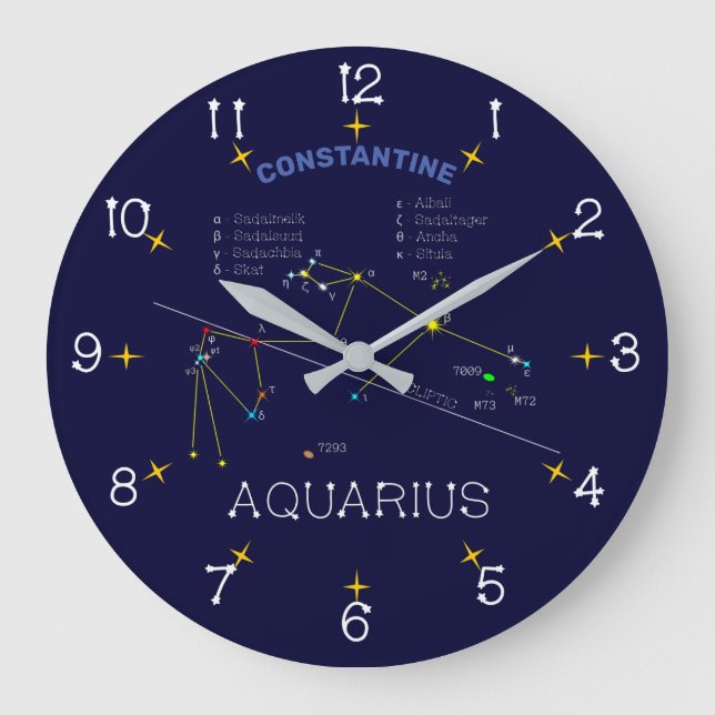 Grande Horloge Ronde Constellation du zodiaque Verseau (Recto)