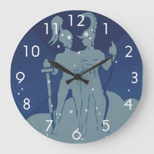 Grande Horloge Ronde Constellation jumelle Gemini Astrologie zodiaque V