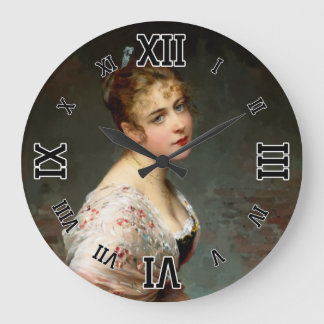 Grande Horloge Ronde Contemplation par Eugene de Blaas