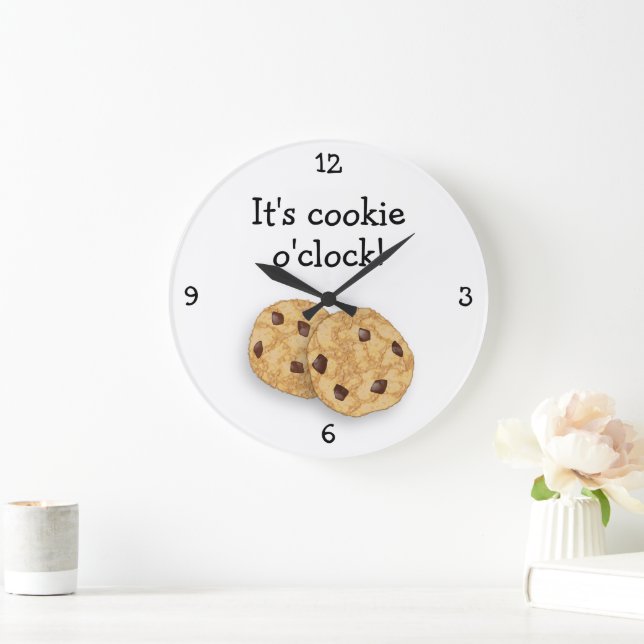 Grande Horloge Ronde Cookie Time - Drôle Nourriture o'Horloge chocolat  (Maison)