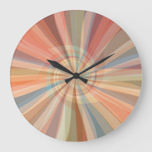 Grande Horloge Ronde Cool 60s rétro Abstrait Kaleidoscope Psychédélique
