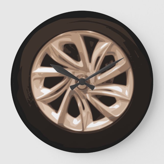 Grande Horloge Ronde Cool Car Wheel hubcap clock (Recto)