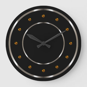 Grande Horloge Ronde Cool Gold S.O. Et Black Metallic Look