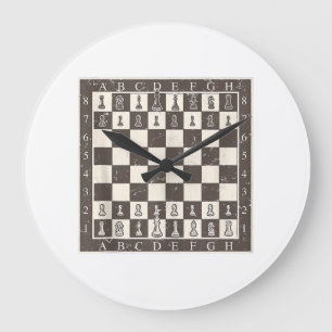 Grande Horloge Ronde Cool Jeu d'échecs Halloween Costume drôle Lazy DO-