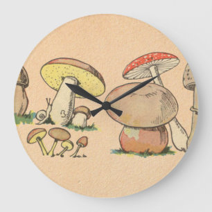Grande Horloge Ronde Copie vintage de champignon