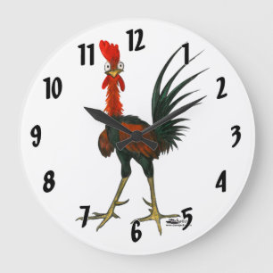Grande Horloge Ronde Coq Fou