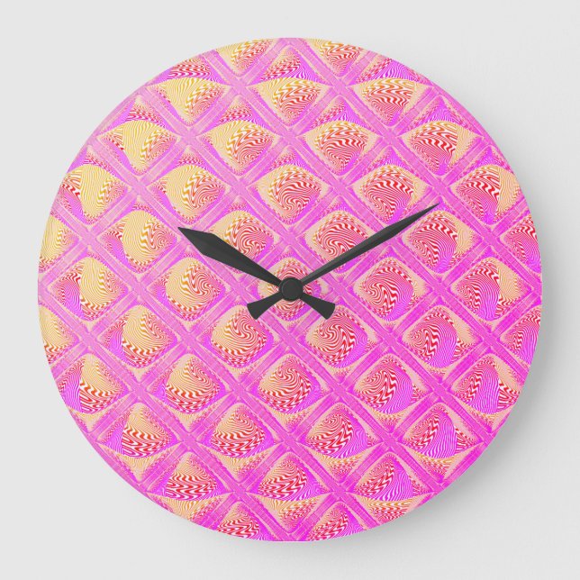 Grande Horloge Ronde coques de patchwork (Recto)
