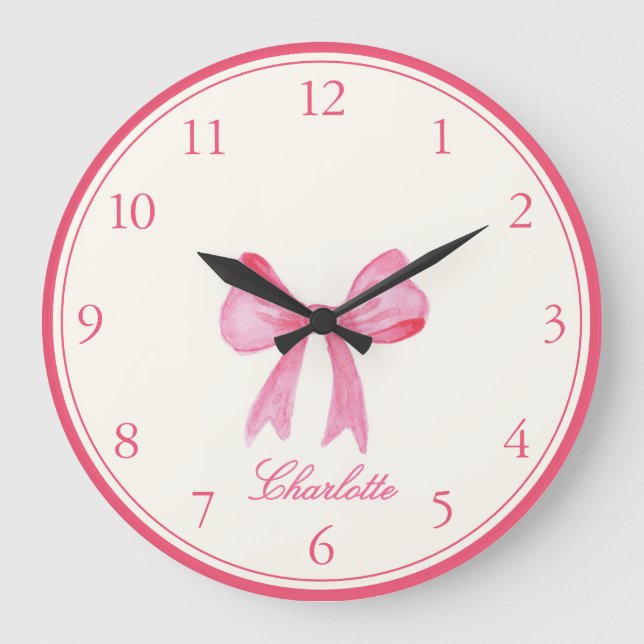 Grande Horloge Ronde Coquette rose Bow (Recto)