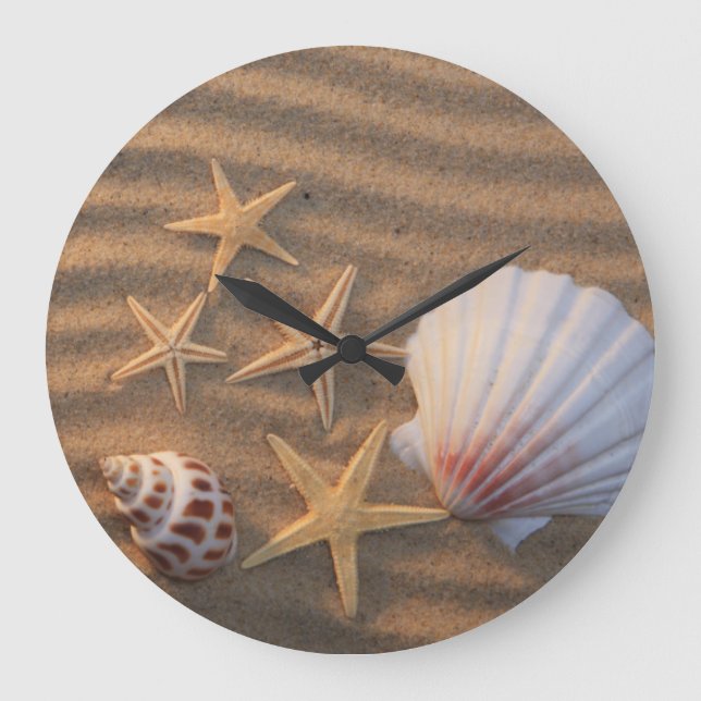 Grande Horloge Ronde Coquilles et étoiles de mer de mer (Recto)