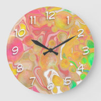 Corail, Bleu, Vert, Rose Abstrait Fluide Art