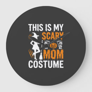 Grande Horloge Ronde Costume de sorcière d'Halloween maman effrayant dr