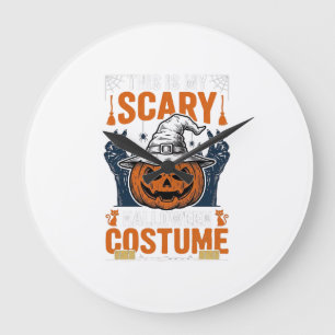 Grande Horloge Ronde Costume d'Halloween effrayant Chapeau de sorcière 