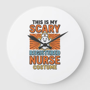 Grande Horloge Ronde Costume d'infirmière diplômée effrayant Halloween