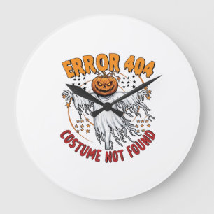 Grande Horloge Ronde Costume Non Trouvé Citrouille d'Halloween Fantôme_