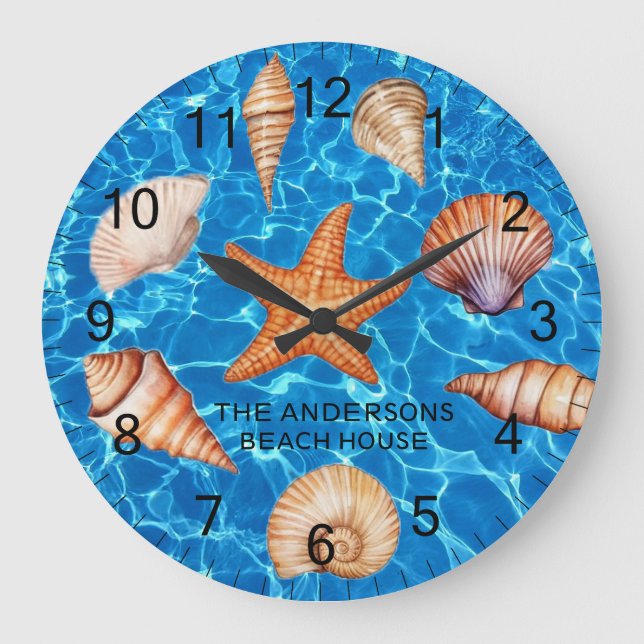 Grande Horloge Ronde Costumes côtiers modernes Trésor Océan Personnalis (Recto)