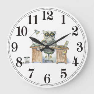 Grande Horloge Ronde Couche-tard de bourreau de travail