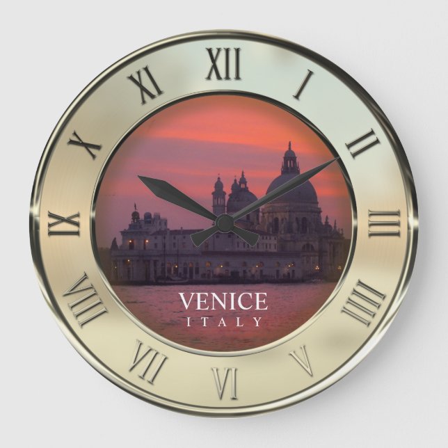 Grande Horloge Ronde Coucher de soleil à Venise (Recto)