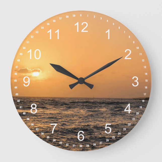 Grande Horloge Ronde Coucher de soleil d'Hawaii (Recto)