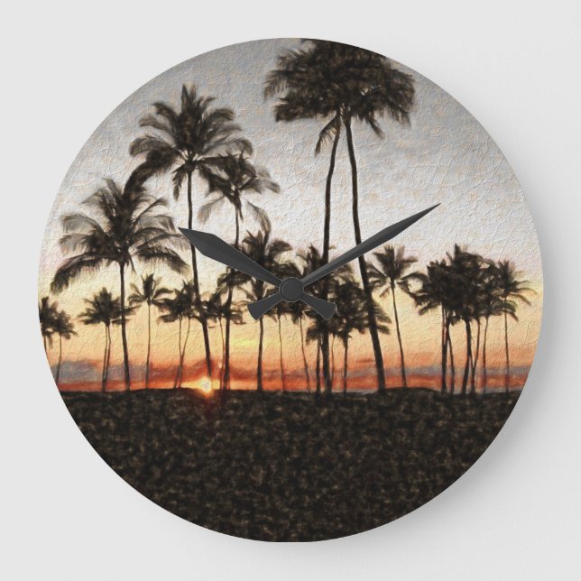 Grande Horloge Ronde Coucher de soleil hawaïen (Recto)