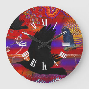 Grande Horloge Ronde Coucher de soleil sur le lac Wendouree Art aborigè