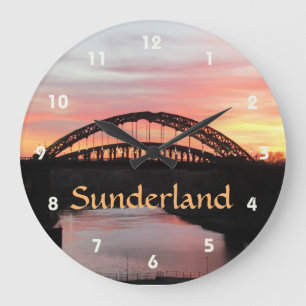 Grande Horloge Ronde Coucher de soleil sur le pont Wearmouth de Sunderl