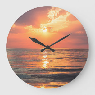 Grande Horloge Ronde coucher de soleil sur l'eau