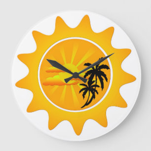 Grande Horloge Ronde Coucher de soleil tropical