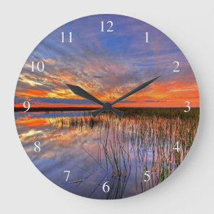 Grande Horloge Ronde Coucher du soleil de marais