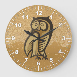 Grande Horloge Ronde Couleur du symbole du hibou