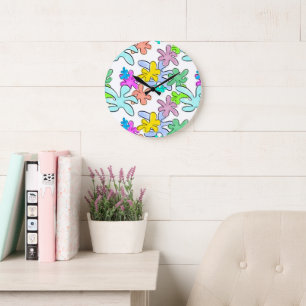 Grande Horloge Ronde Couleur éclatée