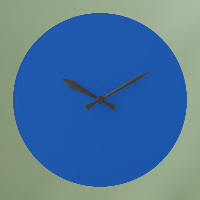 Grande Horloge Ronde Couleur solide bleu Cobalt (Créateur téléchargé)