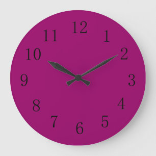 Grande Horloge Ronde Couleur solide pourpre rouge d'aubergine